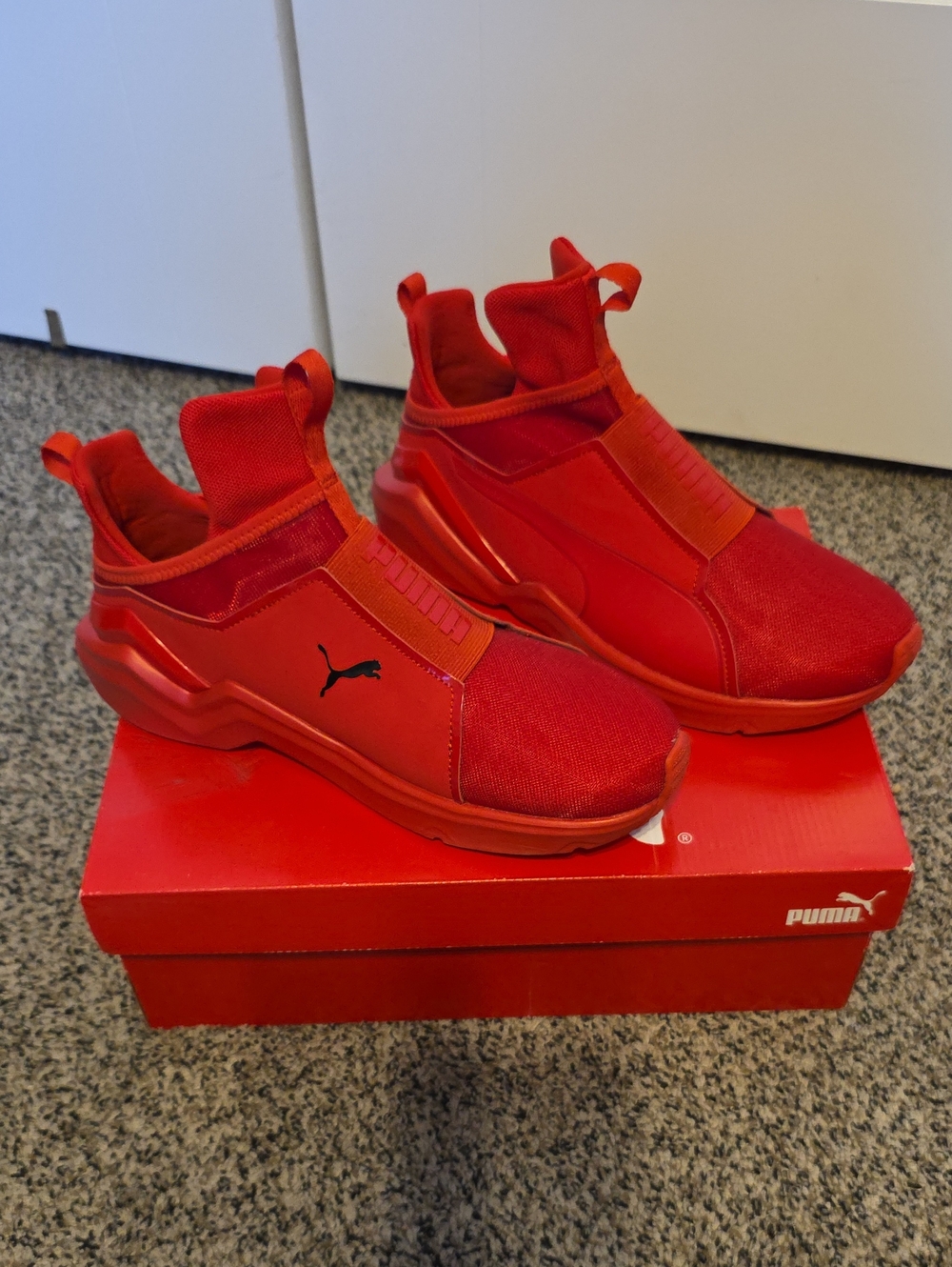 Puma Womwns Bold Red Slip-On Athletic Sneakers